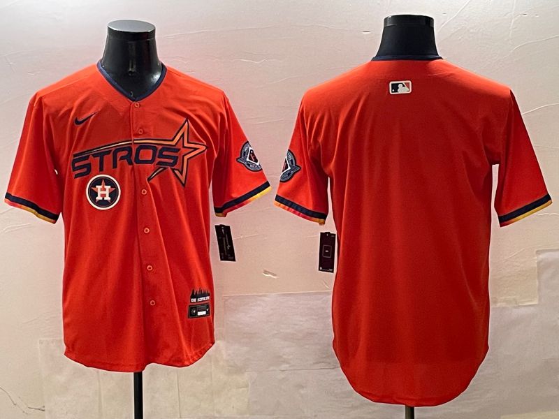 Men Houston Astros Blank Orange Three generations Joint Name 2025 Nike MLB Jersey style 16